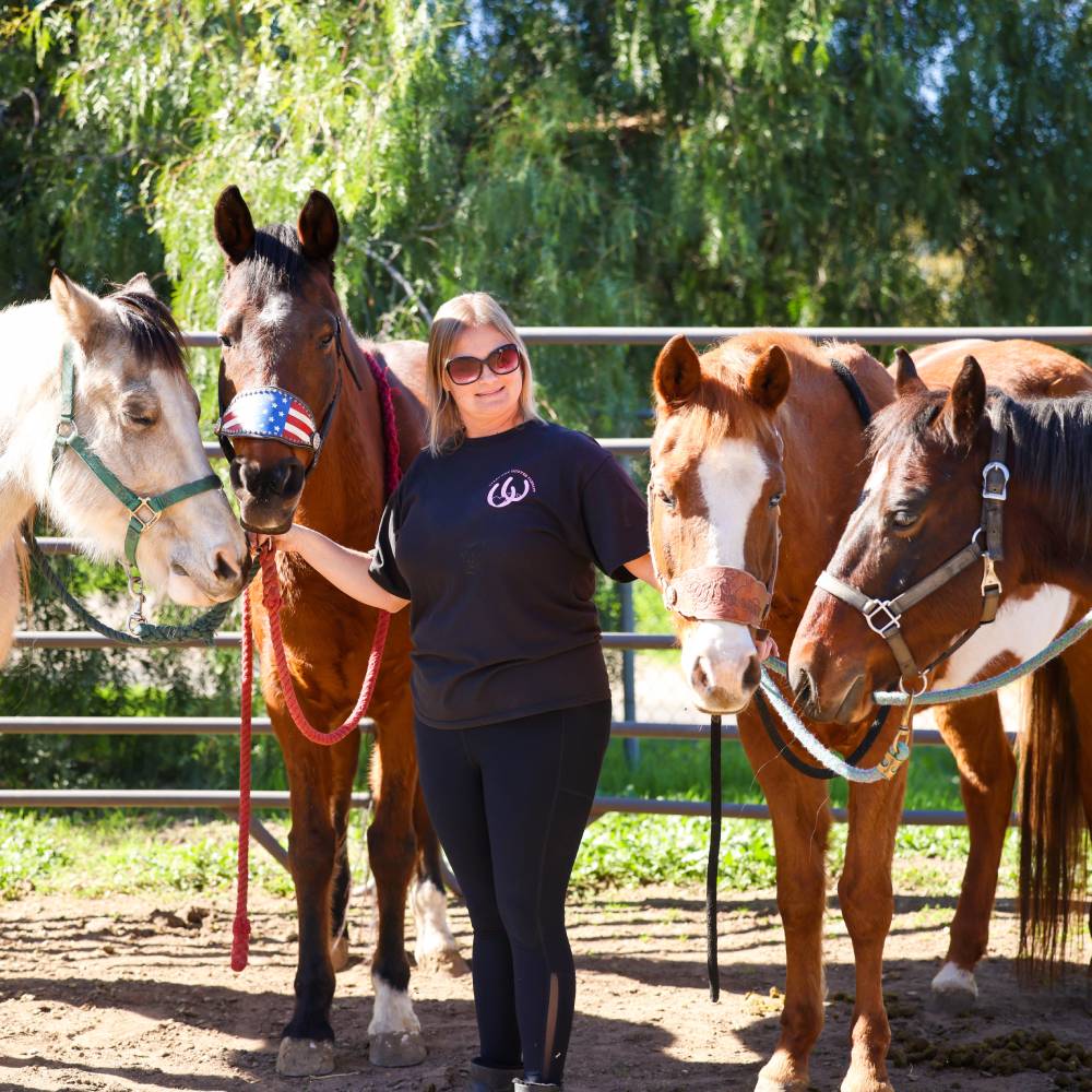 Melissa with Horses at Heart and Hooves Therapy