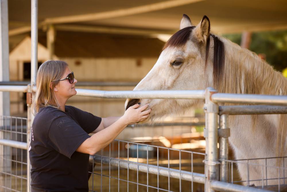 Melissa with one of her therapy horses